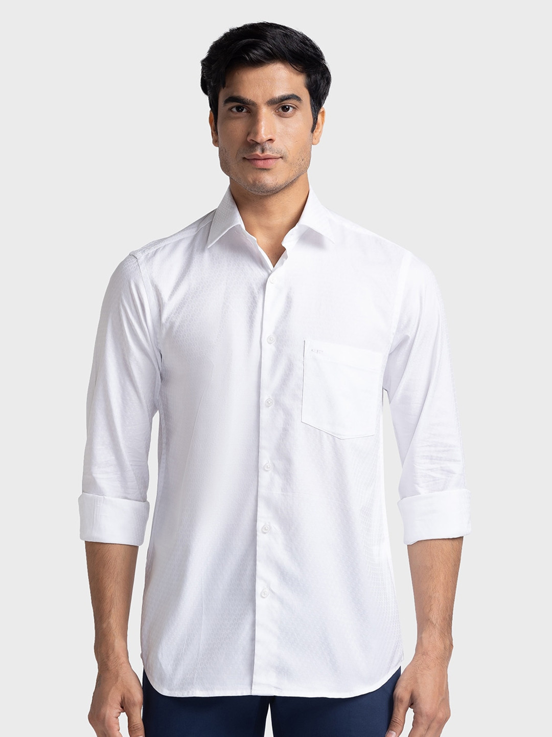

ColorPlus Tailored Fit Pure Cotton Casual Shirt, White