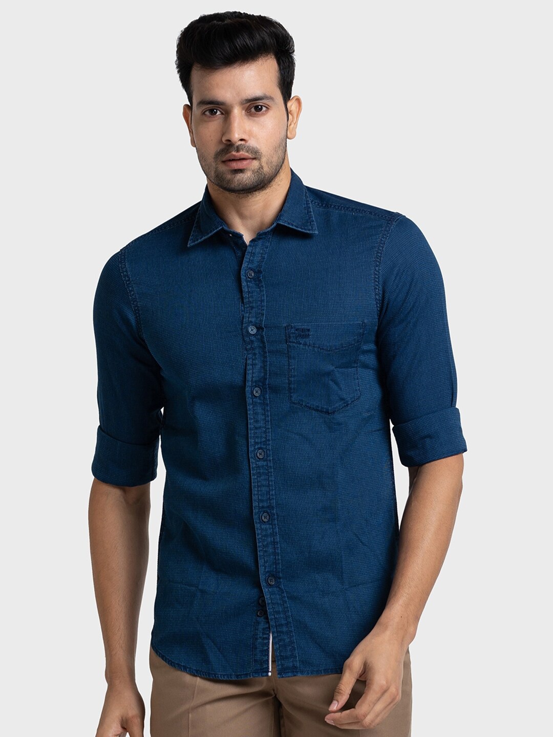 

ColorPlus Tailored Fit Casual Pure Cotton Shirt, Blue