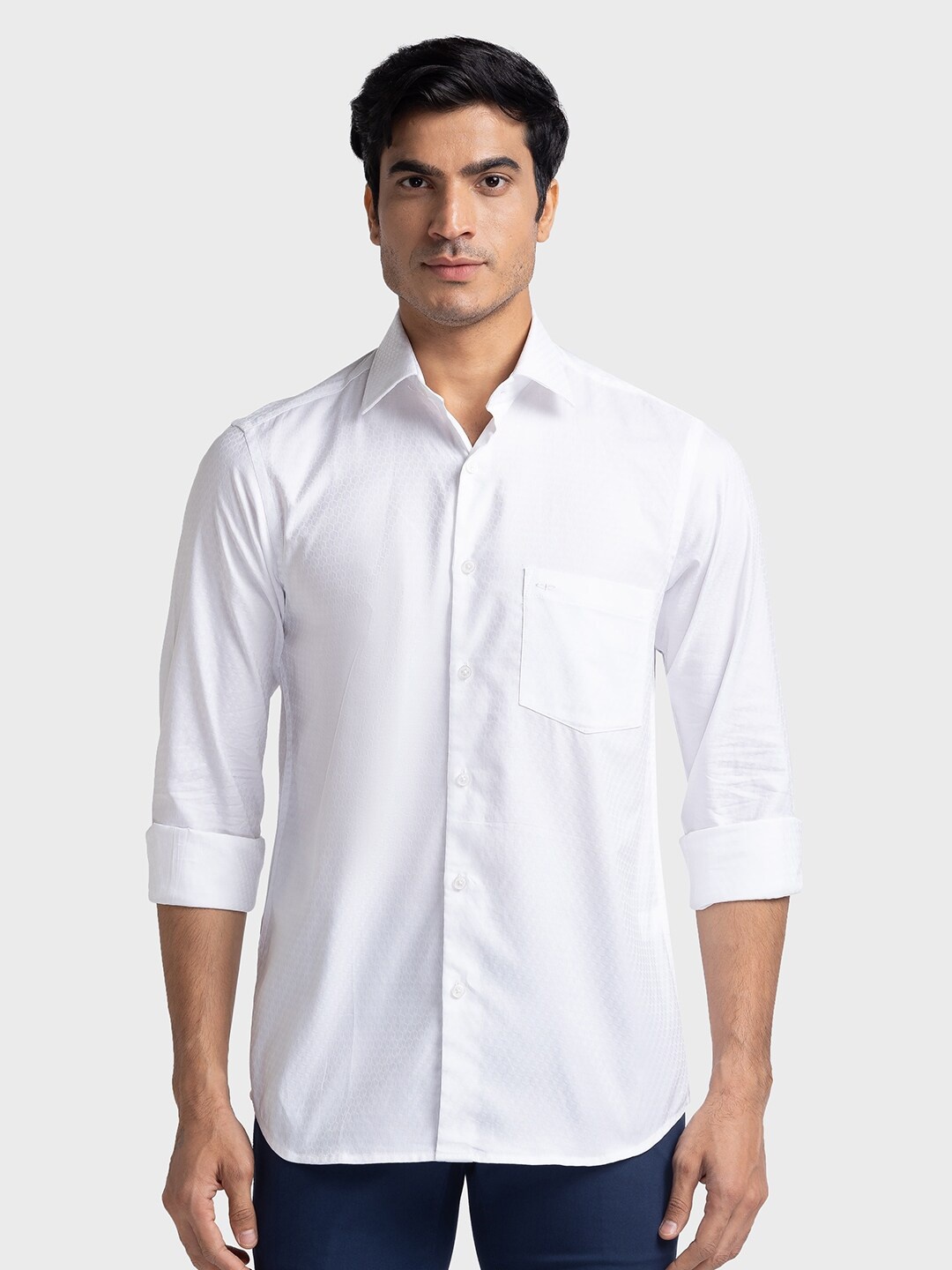 

ColorPlus Tailored Fit Opaque Casual Pure Cotton Shirt, White