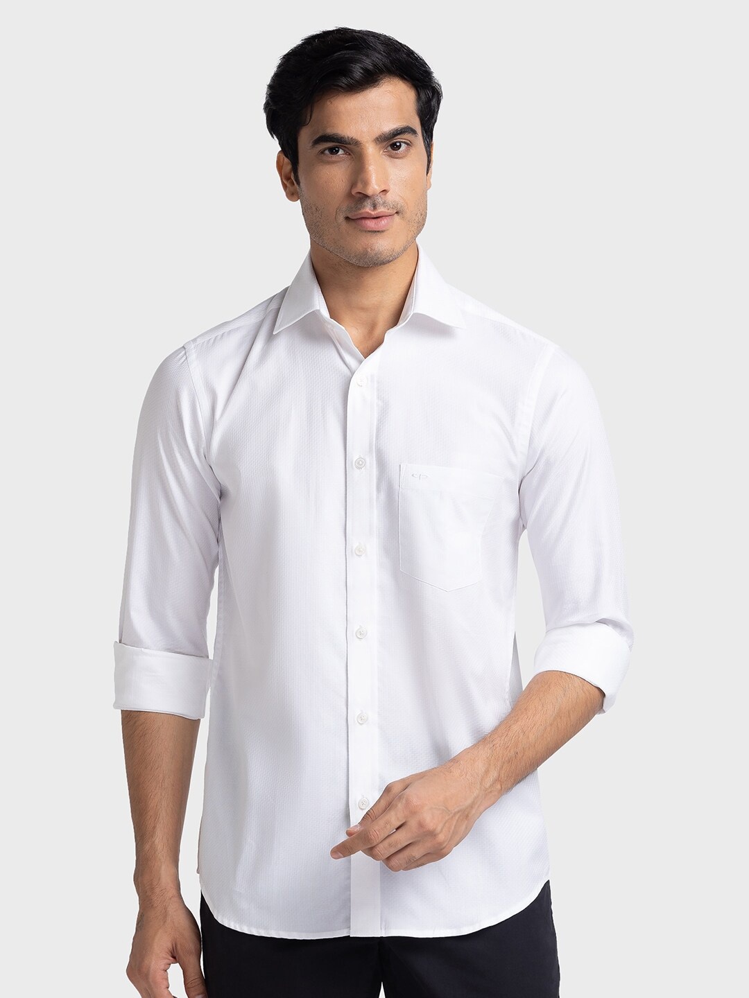 

ColorPlus Tailored Fit Opaque Casual Pure Cotton Shirt, White