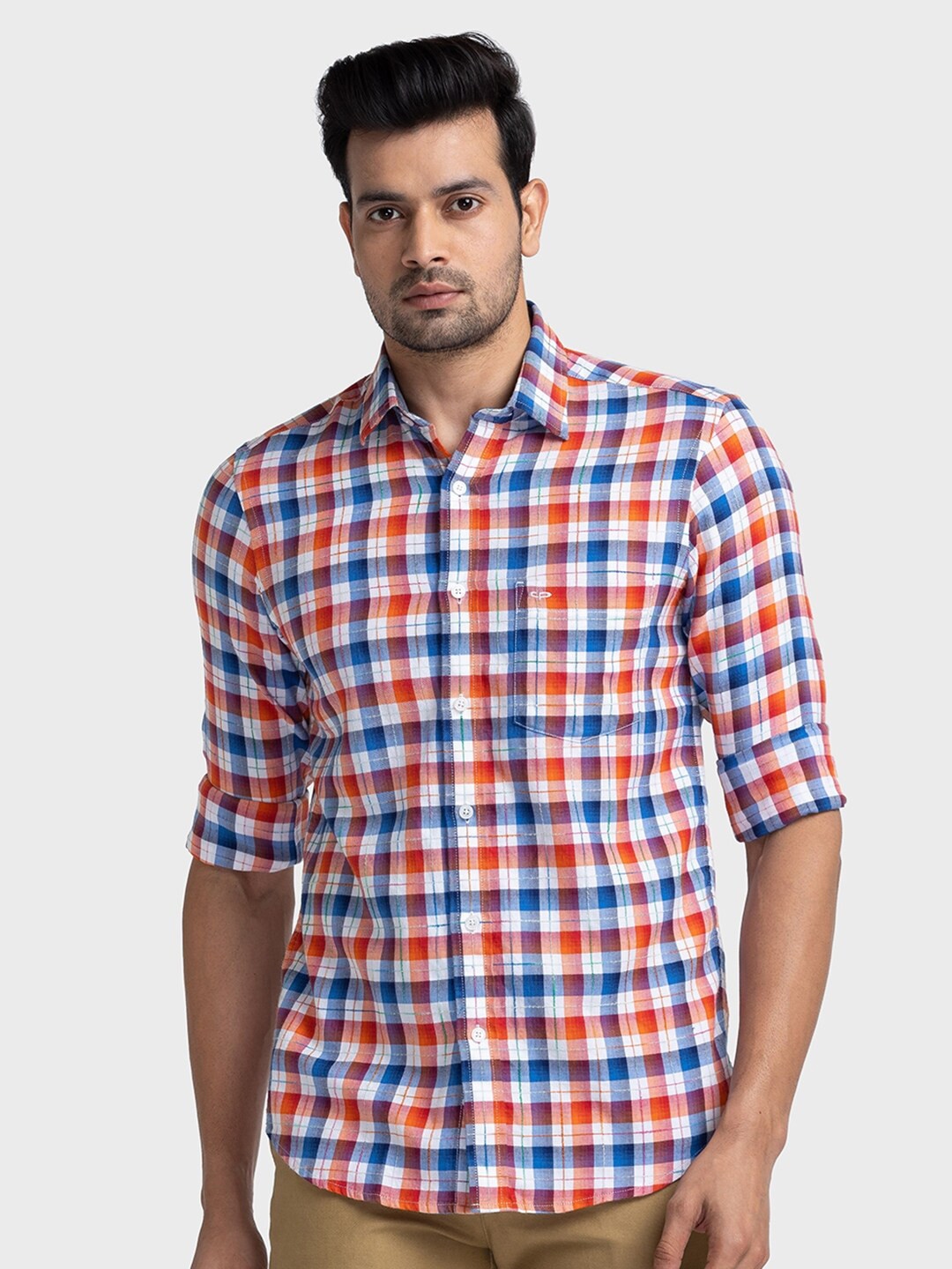 

ColorPlus Checked Pure Cotton Casual Shirt, Red