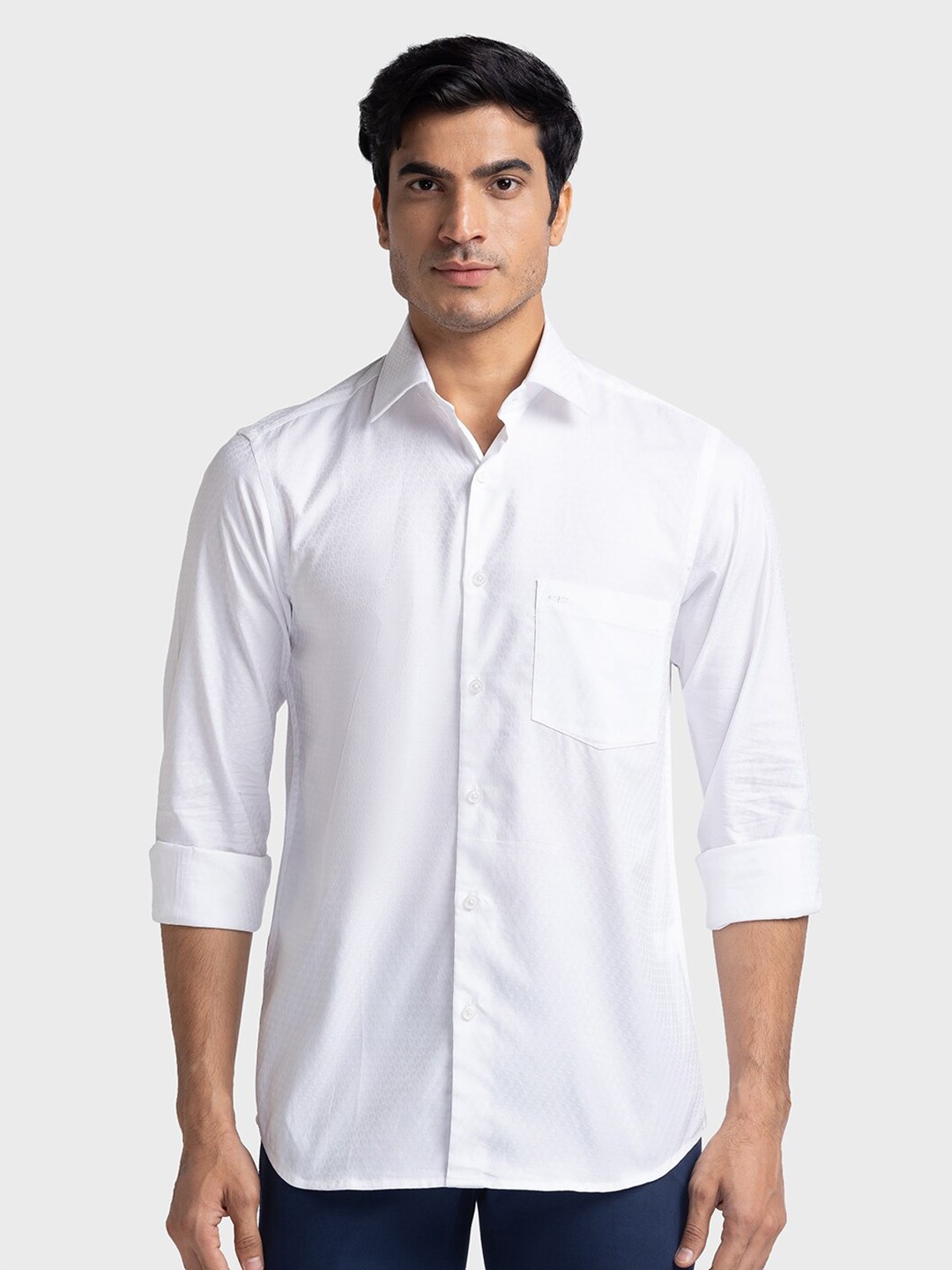 

ColorPlus Tailored Fit Pure Cotton Casual Shirt, White