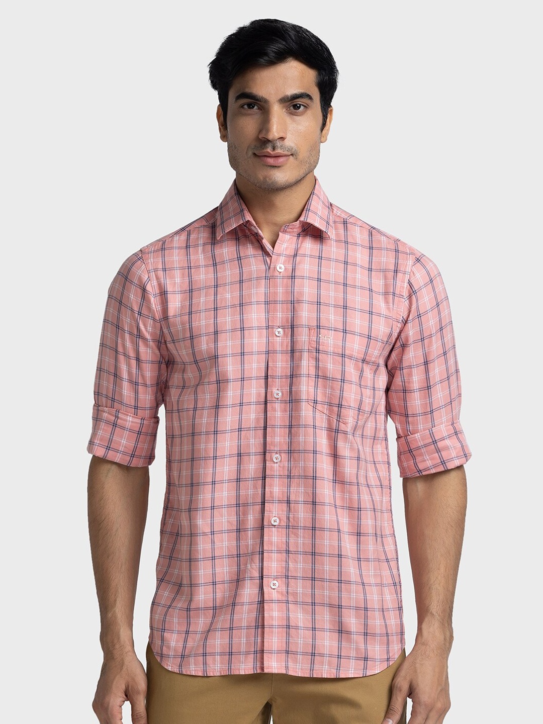 

ColorPlus Checked Pure Cotton Casual Shirt, Red