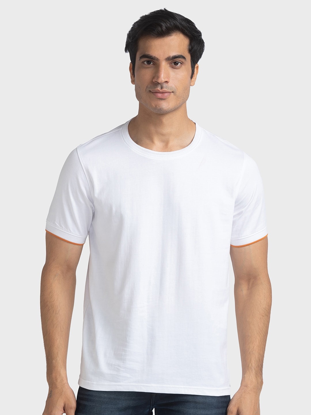 

ColorPlus Knitted Pure Cotton Slim Fit T-Shirt, White