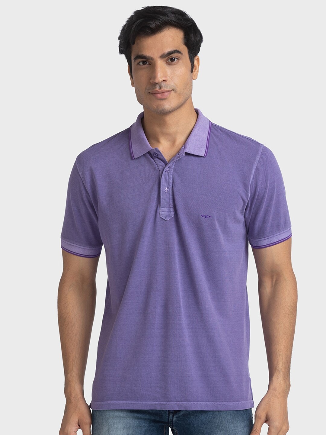

ColorPlus Polo Collar Organic Cotton Slim Fit T-shirt, Violet