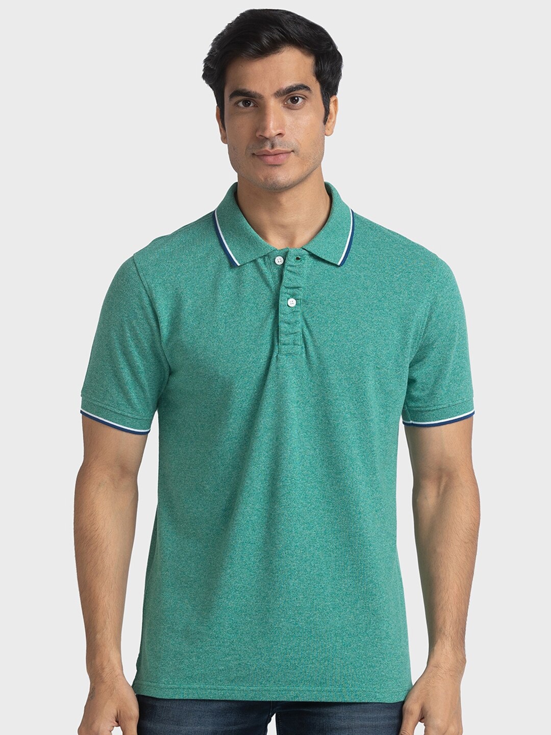 

ColorPlus Slim Fit Polo Collar Pure Organic Cotton T-shirt, Green