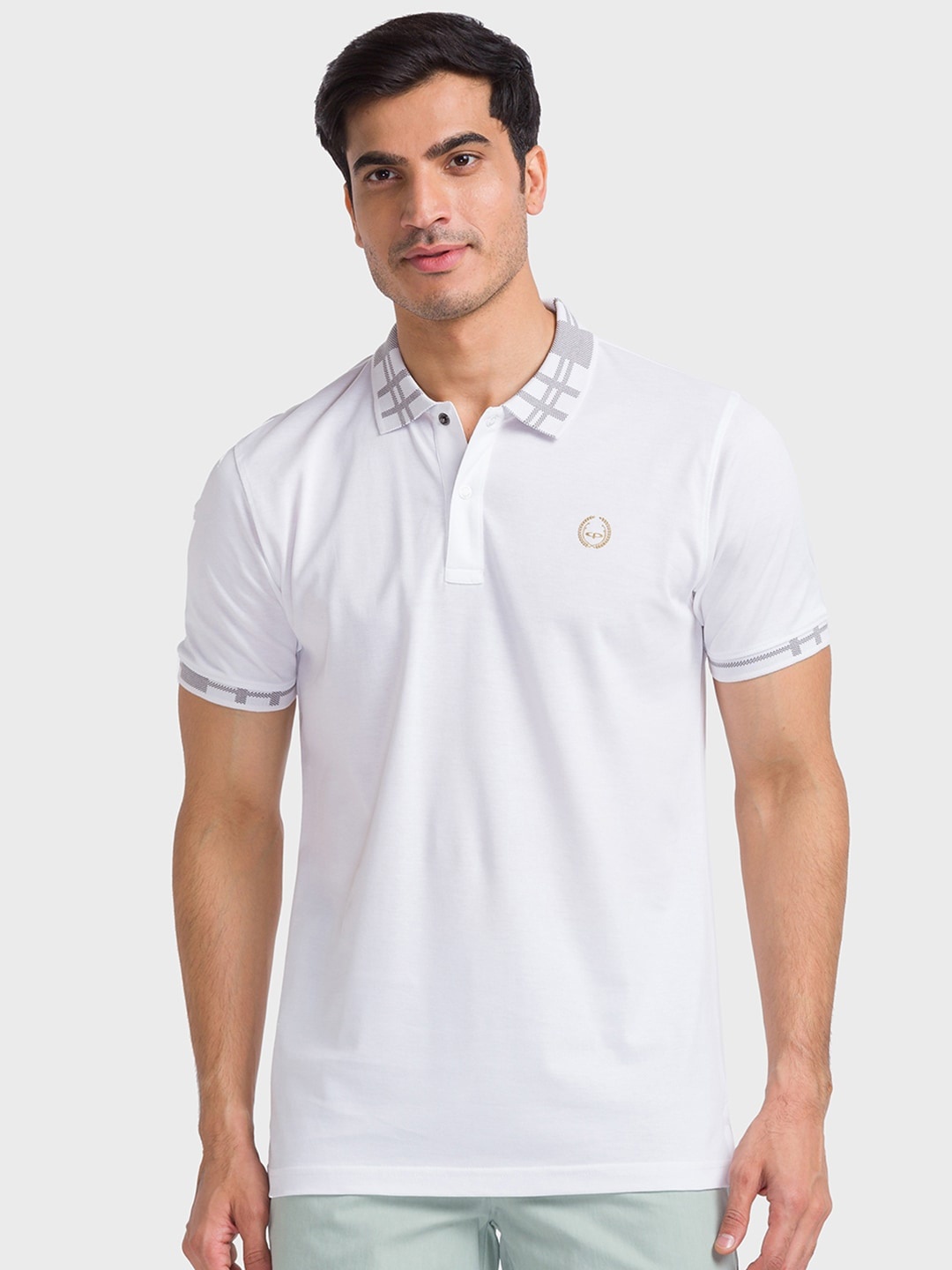 

ColorPlus Polo Collar Pure Cotton Slim Fit T-Shirt, White