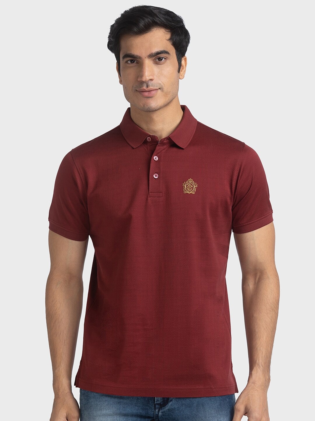 

ColorPlus Slim Fit Polo Collar Pure Organic Cotton T-shirt, Maroon