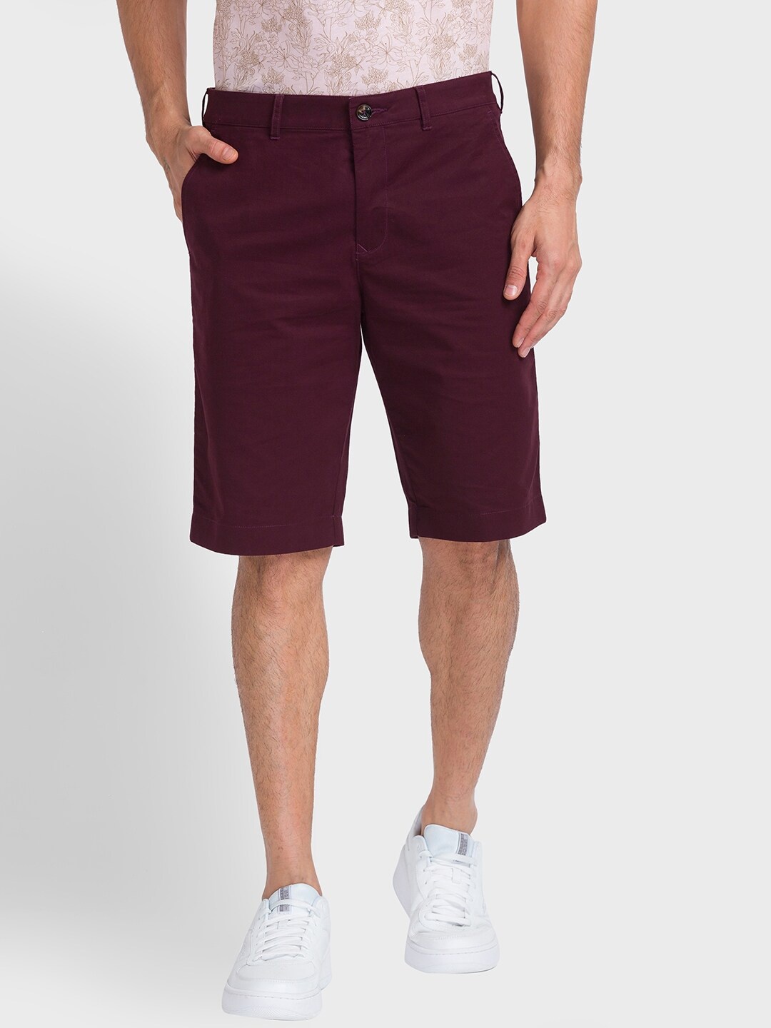 

ColorPlus Men Mid-Rise Organic Cotton Chino Shorts, Brown
