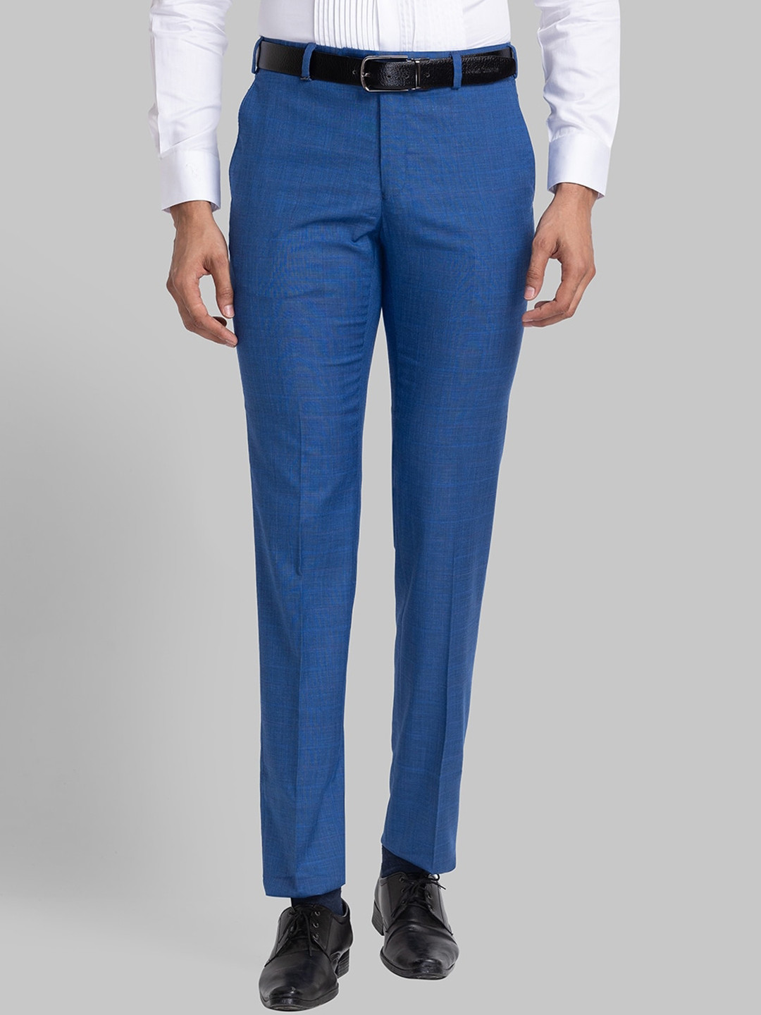 

Raymond Men Slim Fit Formal Trousers, Blue