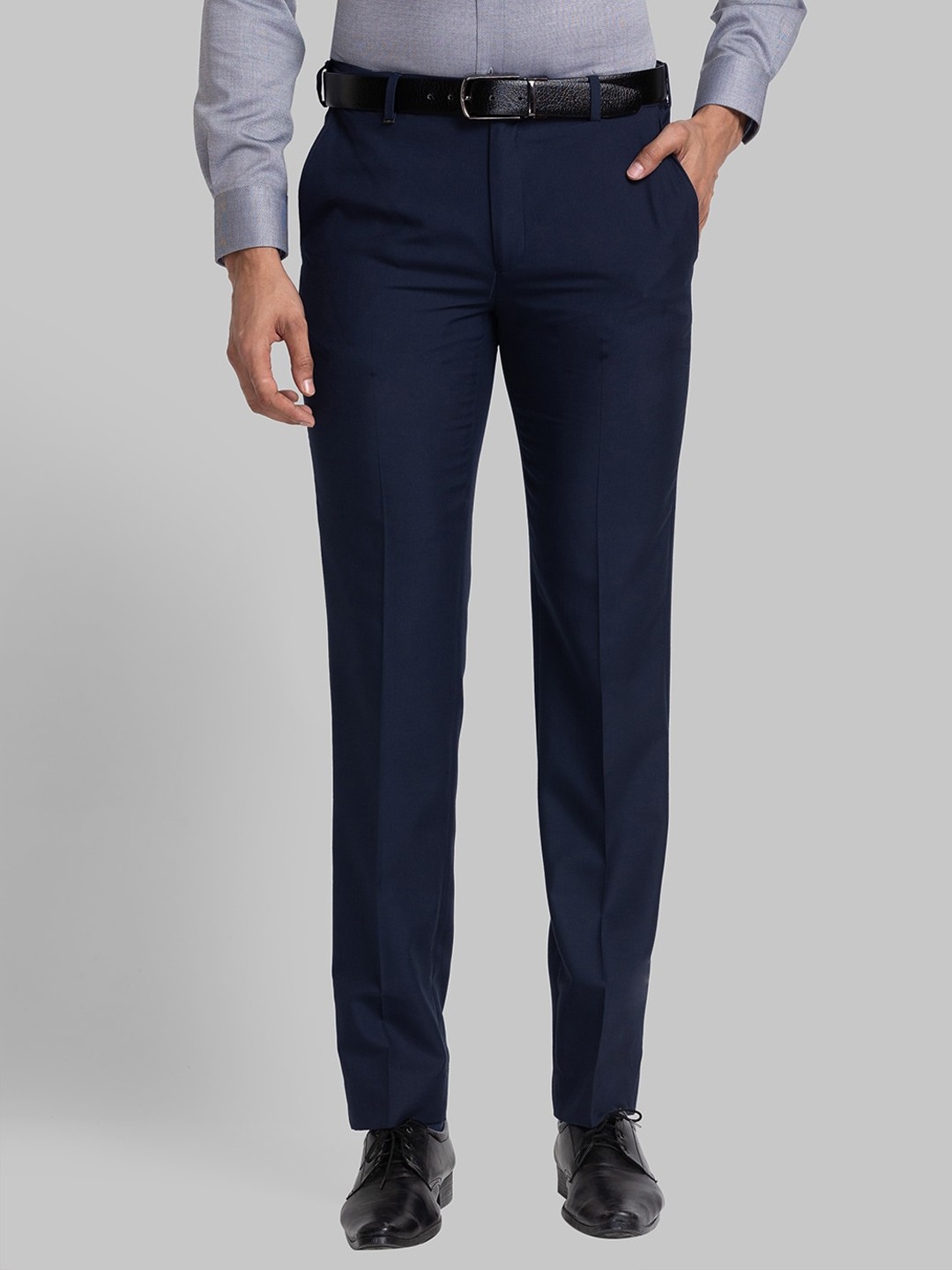 

Raymond Men Contemporary-Fit Formal Trousers, Blue