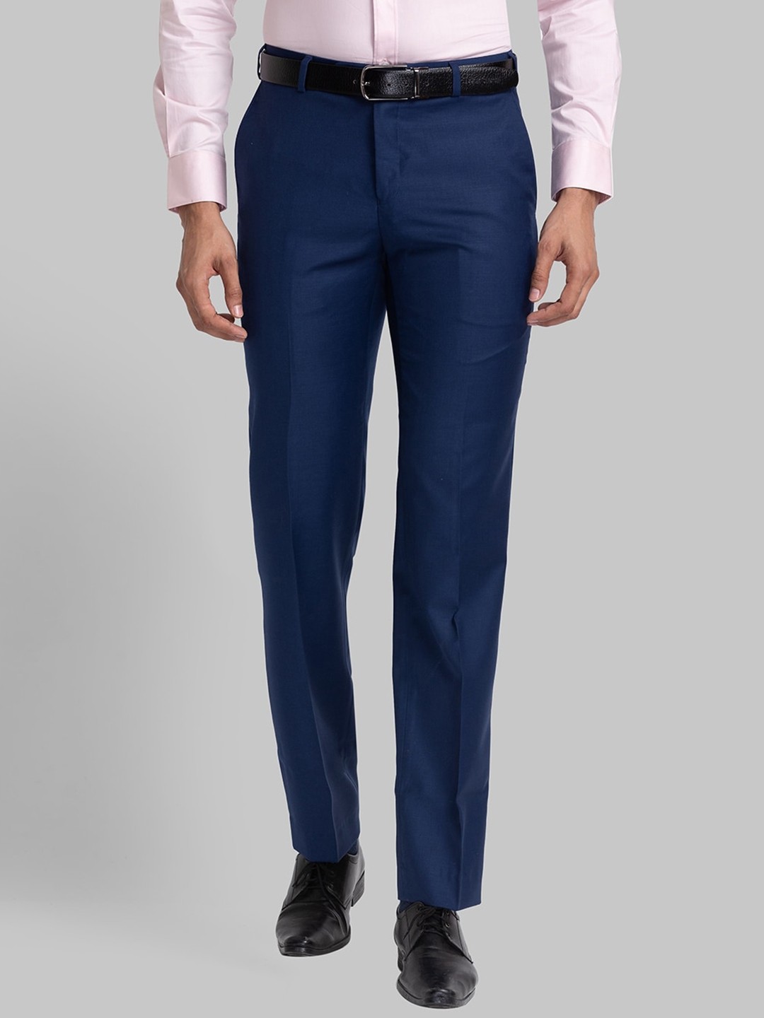 

Raymond Men Mid-Rise Formal Trousers, Blue