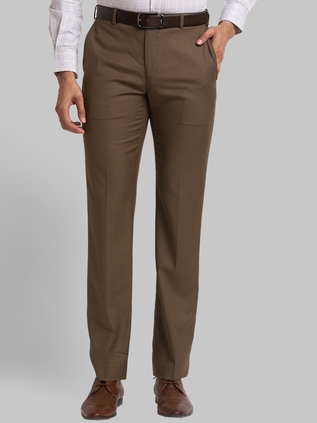 

Raymond Men Contemporary-Fit Trousers, Khaki