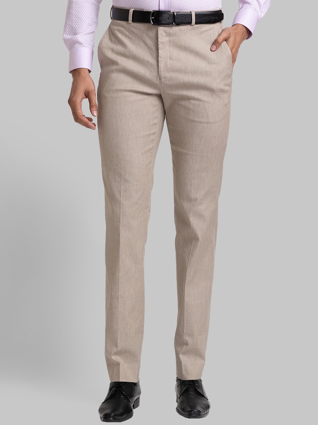 Raymond Men Contemporary-Fit Formal Trouser, Brown