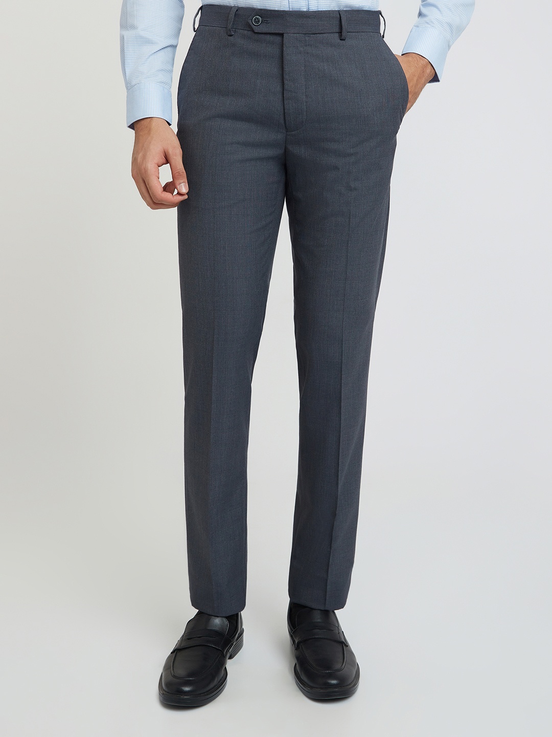 

Raymond Men Mid-Rise Formal Trousers, Grey