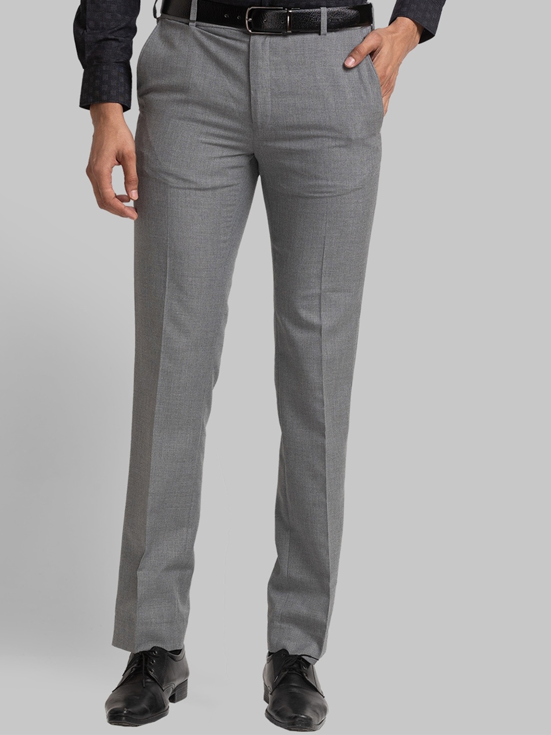 

Raymond Men Slim-Fit Mid-Rise Formal Trouser, Grey