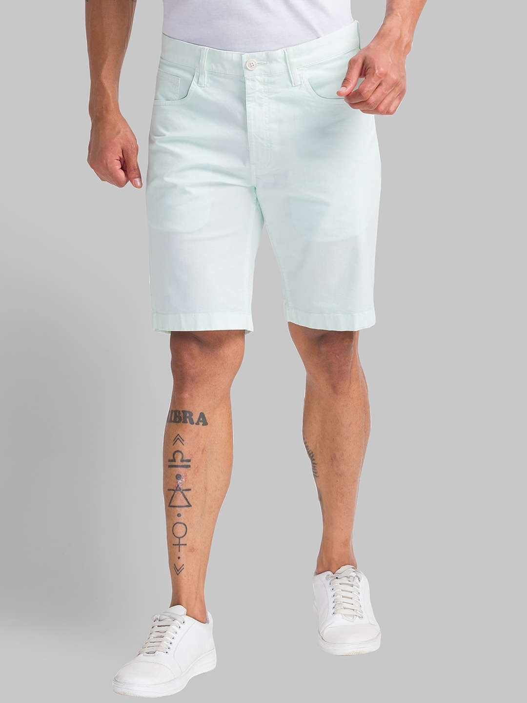 

Parx Men Mid-Rise Denim Shorts, Green