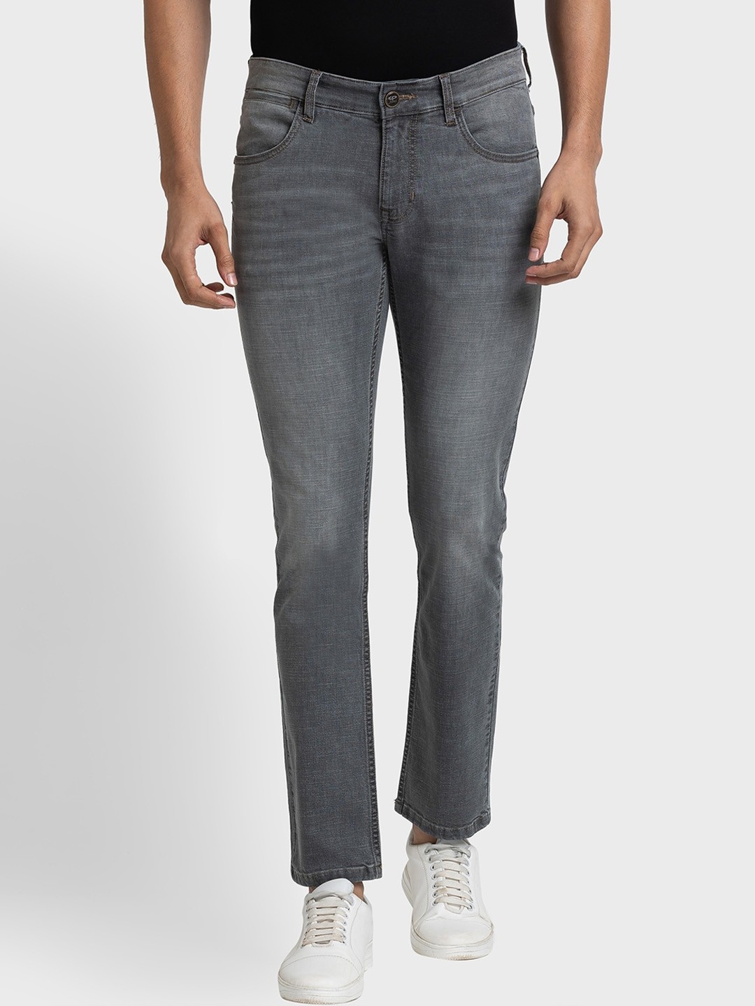 

ColorPlus Men Tapered Fit Light Fade Jeans, Grey