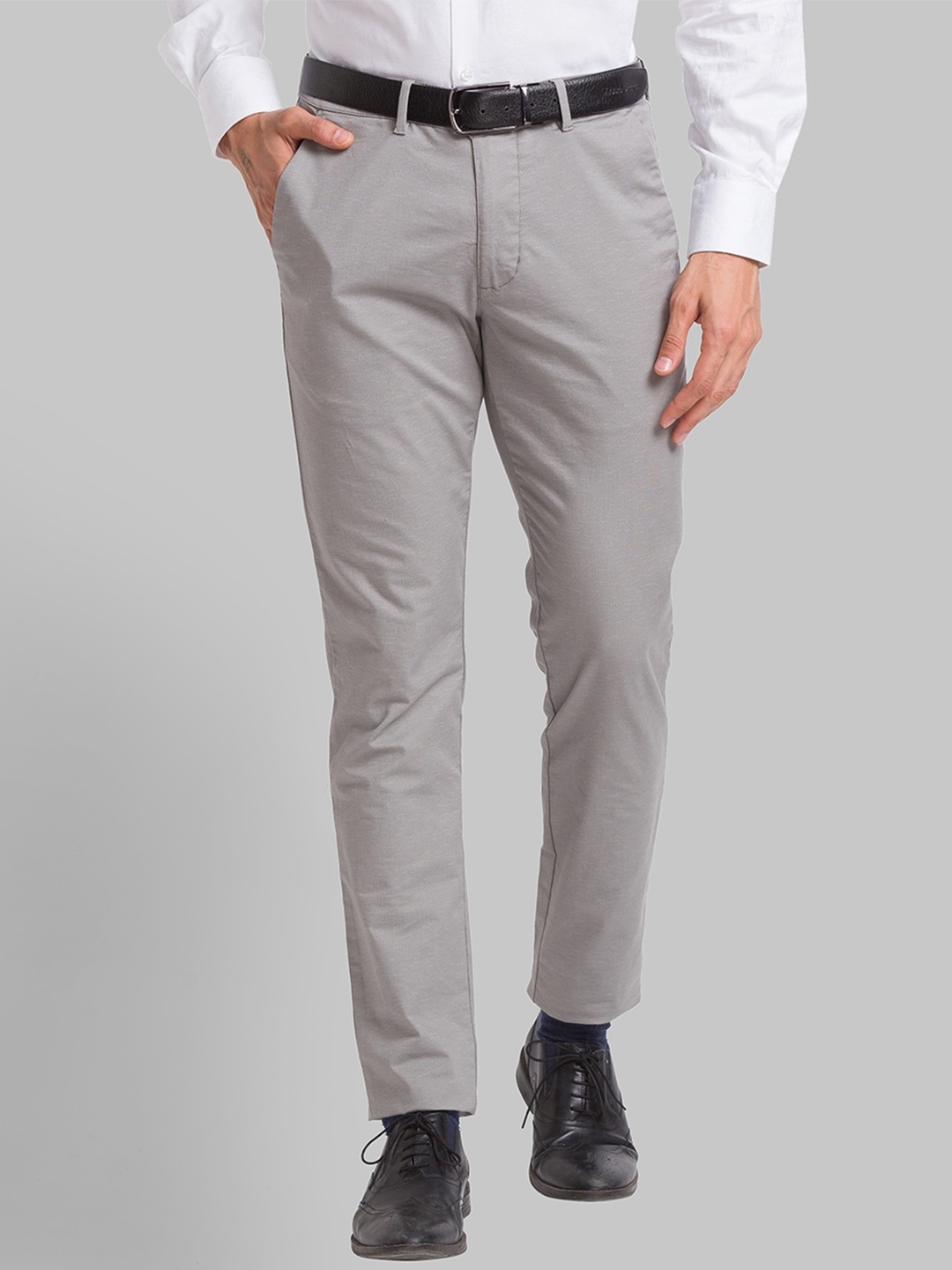 

Park Avenue Men Mid-Rise Formal Trousers, Grey