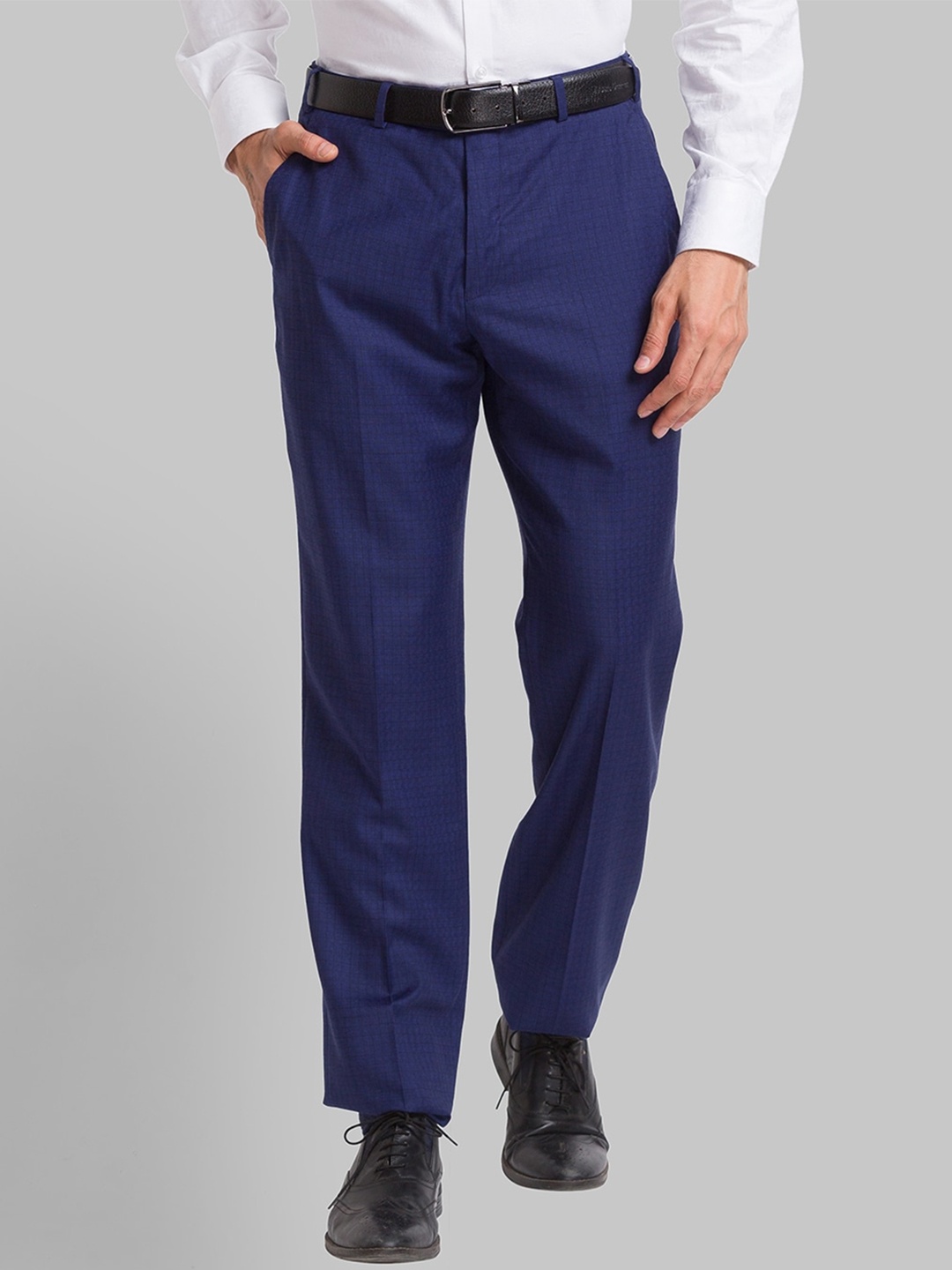 

Park Avenue Men Mid-Rise Formal Trousers, Blue