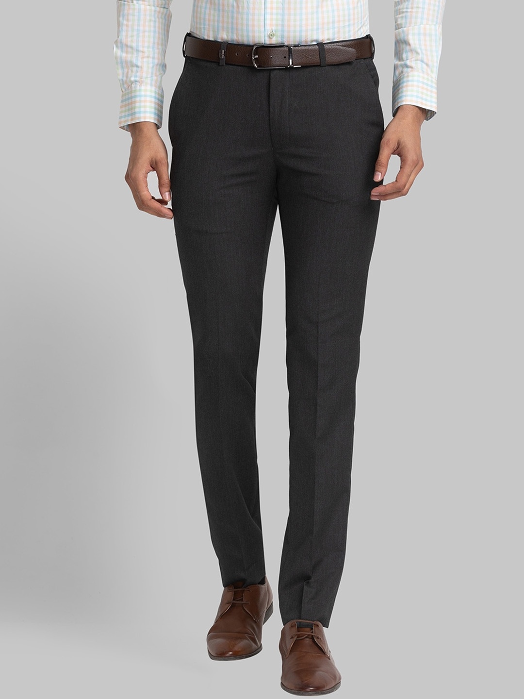 

Park Avenue Men Neo Fit Plain Formal Trousers, Grey
