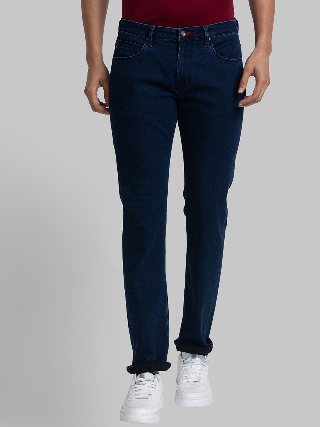 

Raymond Men Mid-Rise Slim Fit No Fade Dark Shade Jeans, Blue