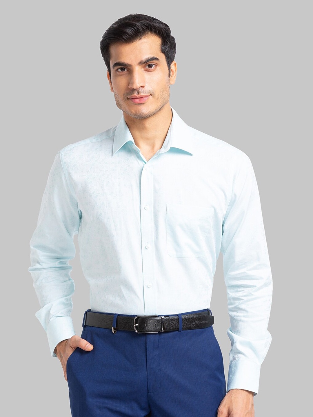 

Park Avenue Relaxed Fit Abstract Printed Pure Cotton Formal Shirt, Green
