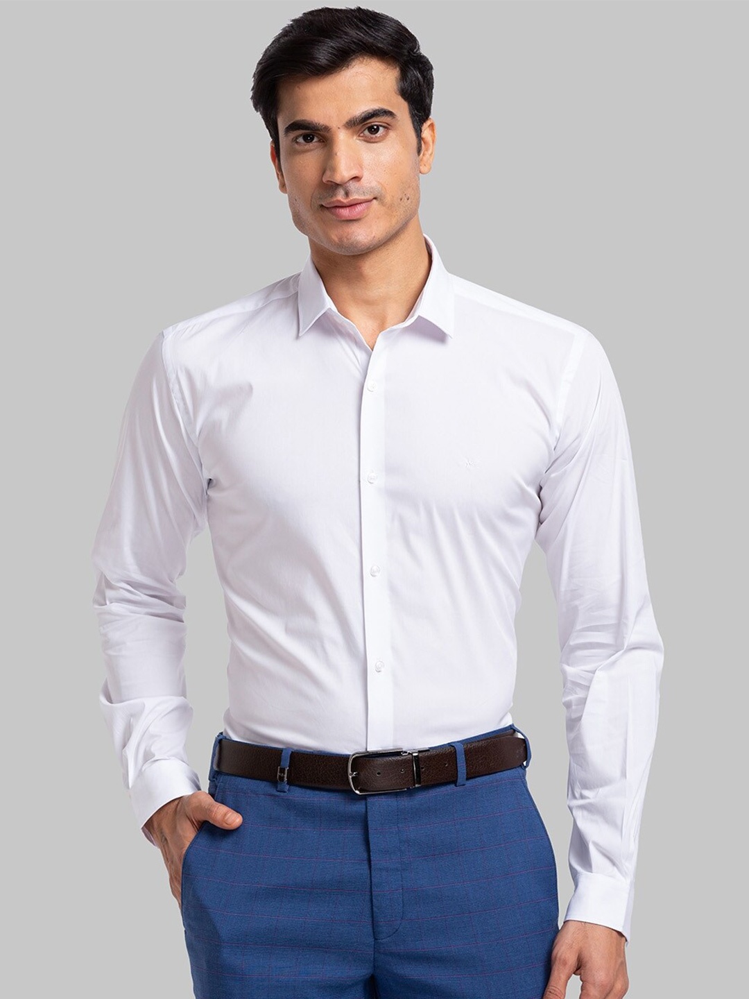 

Park Avenue Spread Collar Long Sleeves Slim Fit Formal Shirt, White