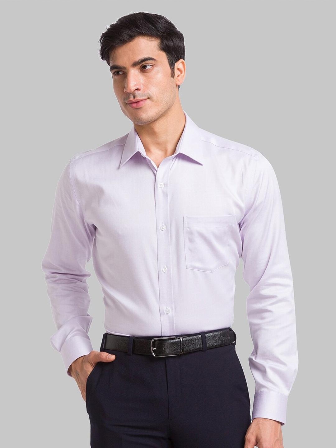 

Park Avenue Spread Collar Pure Cotton Formal Shirt, Violet