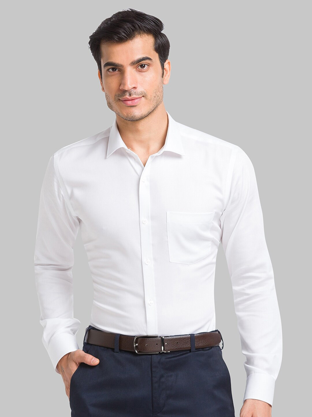 

Park Avenue Slim Fit Spread Collar Pure Cotton Formal Shirt, White