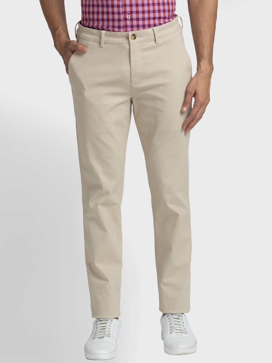 

ColorPlus Men Mid-Rise Casual Trousers, Brown