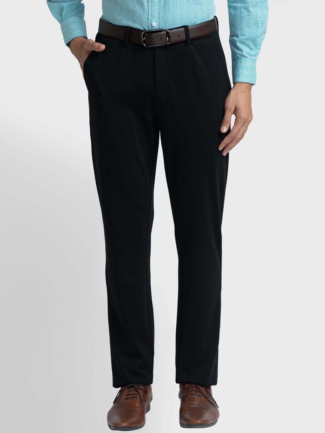 

ColorPlus Men Contemporary Fit Trousers, Black