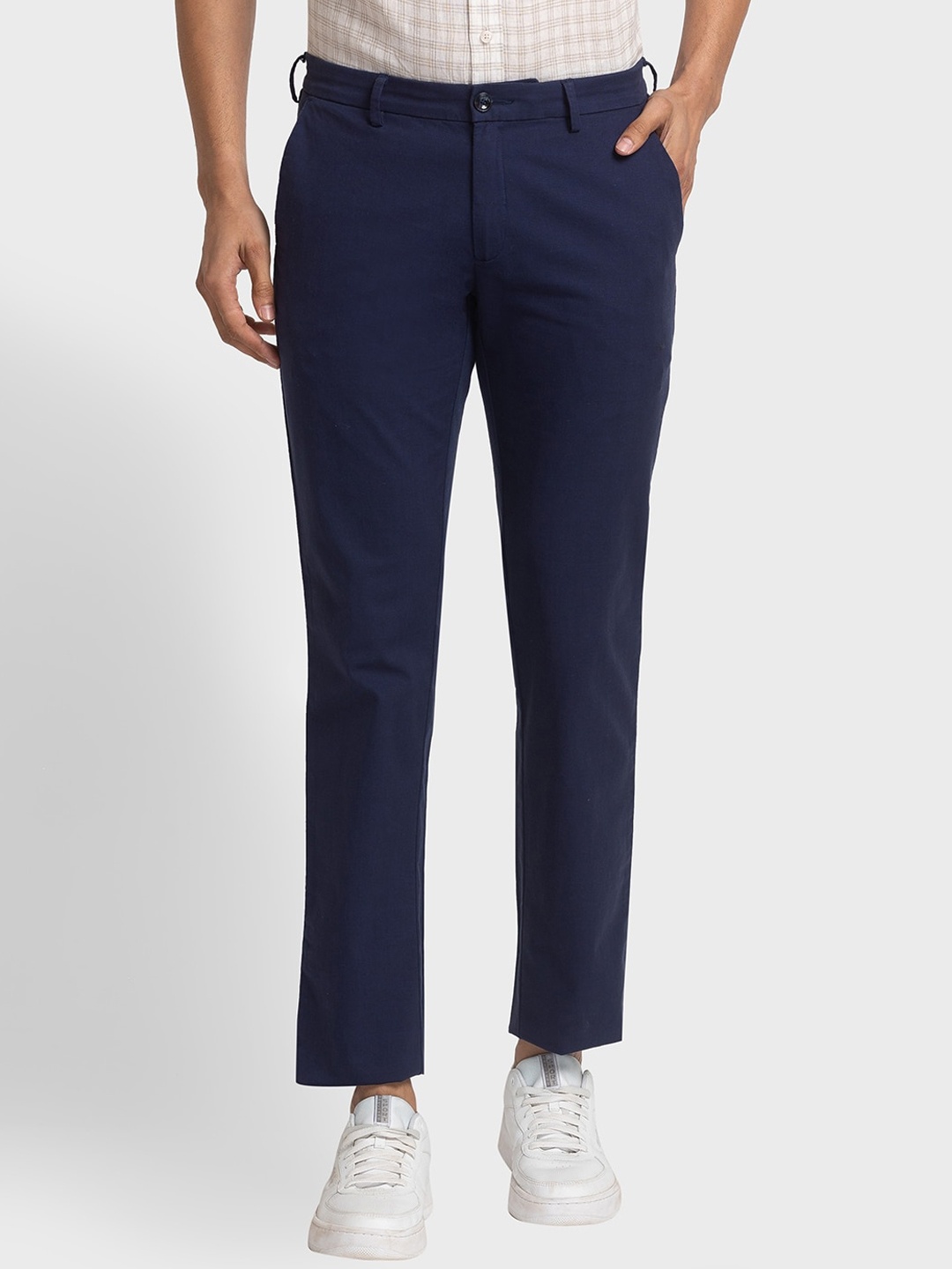 

ColorPlus Men Contemporary Fit Trousers, Blue