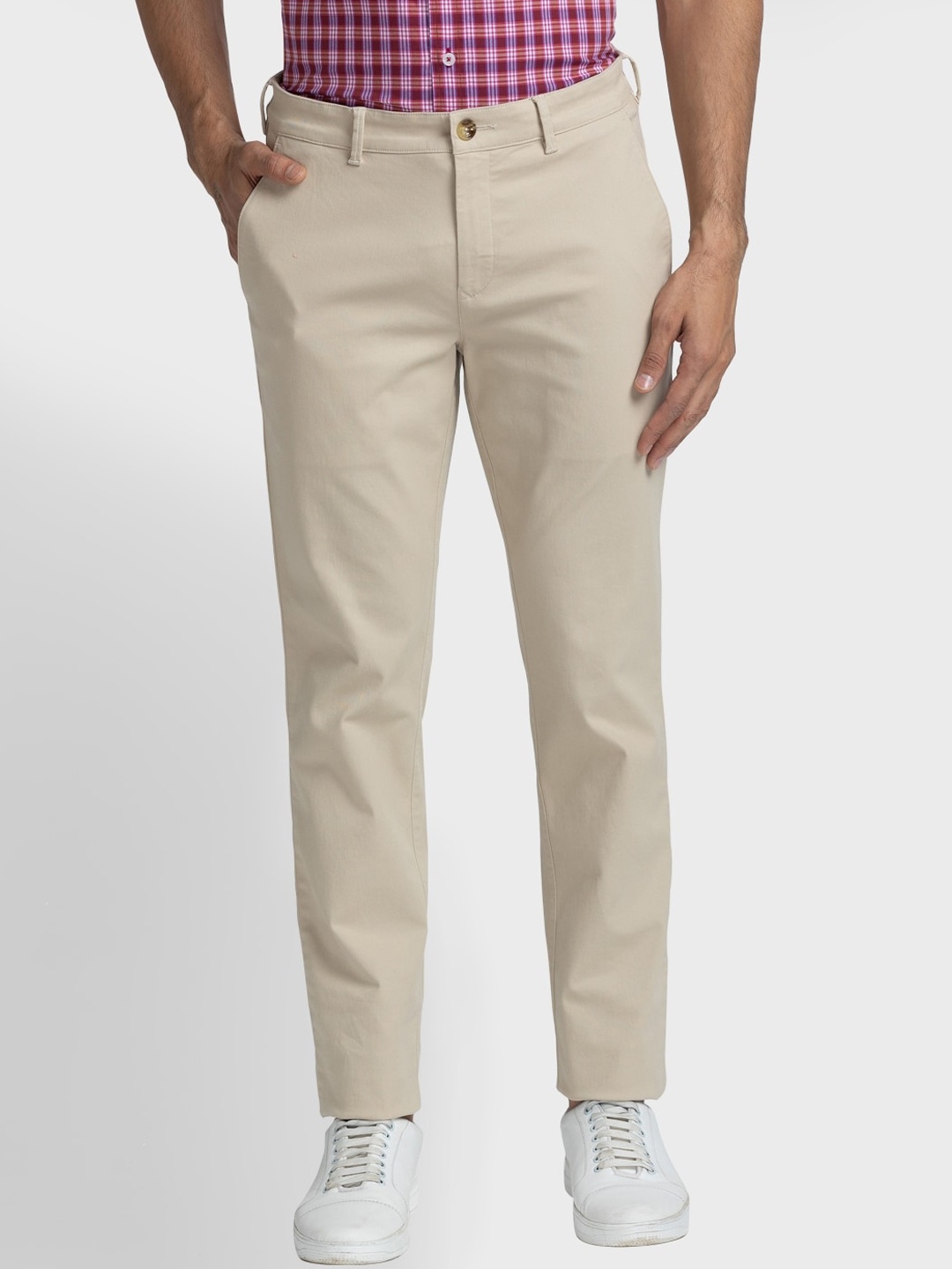 

ColorPlus Men Mid-Rise Casual Trousers, Brown