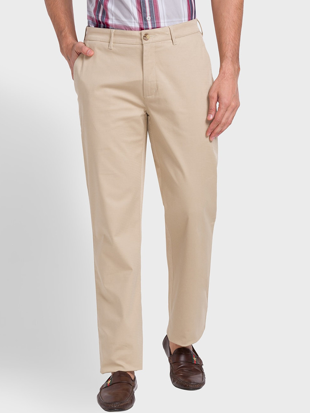 

ColorPlus Men Tailored Fit Trousers, Brown