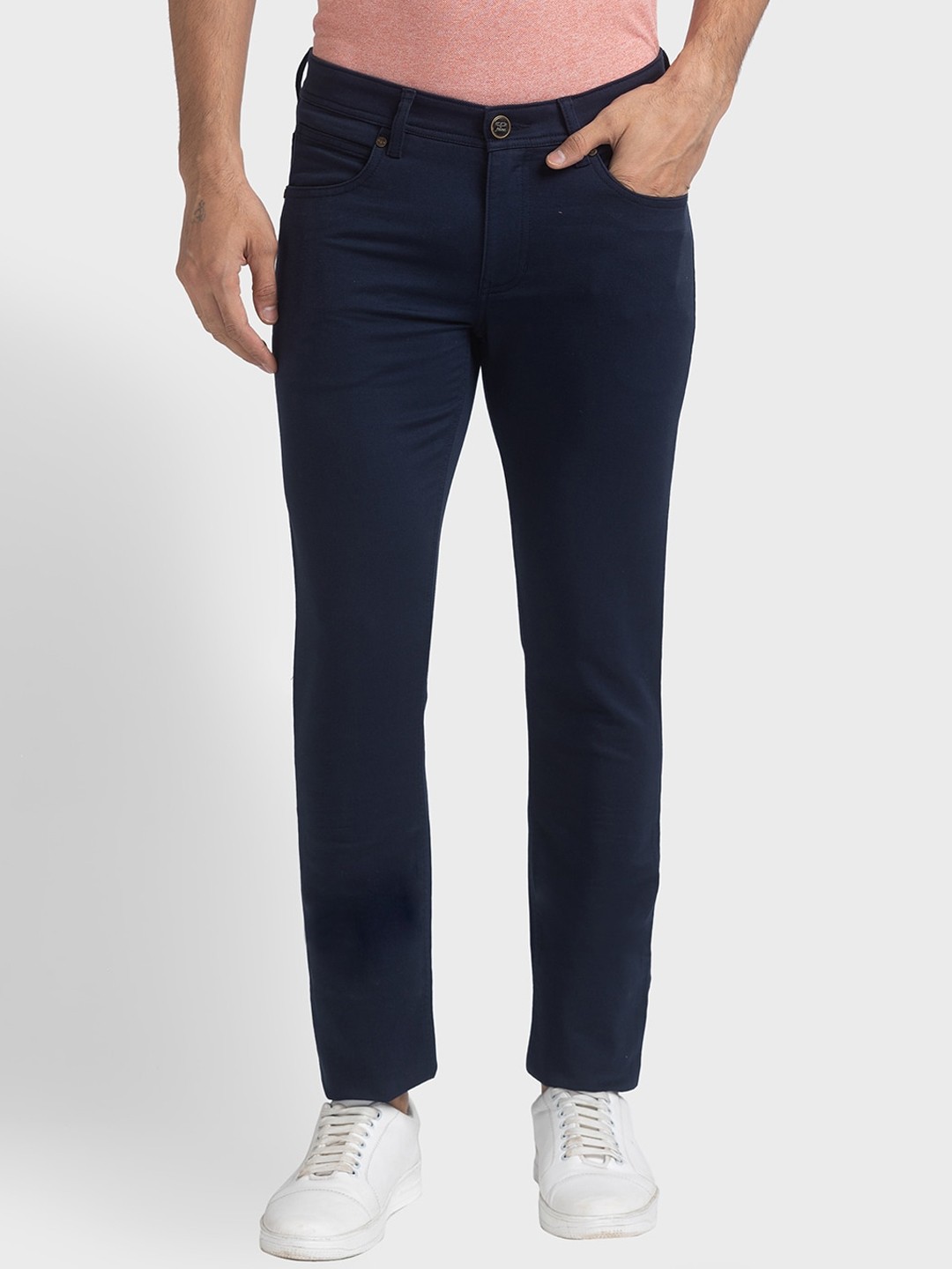 

ColorPlus Men Contemporary Fit Trousers, Blue