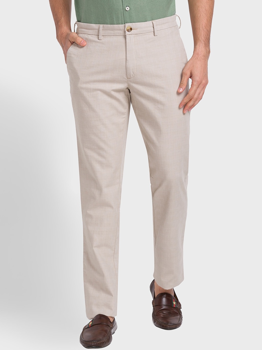 

ColorPlus Men Contemporary Fit Trousers, Brown
