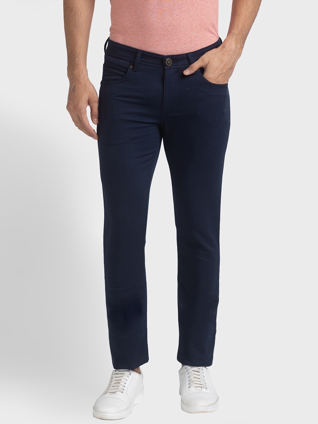 

ColorPlus Men Contemporary Fit Trousers, Blue