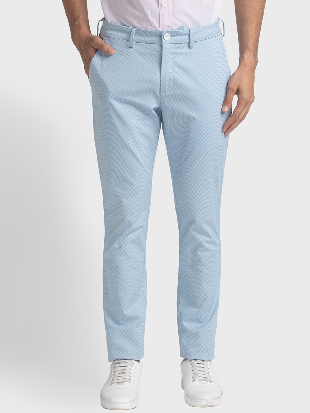

ColorPlus Men Contemporary Fit Chinos Trousers, Blue