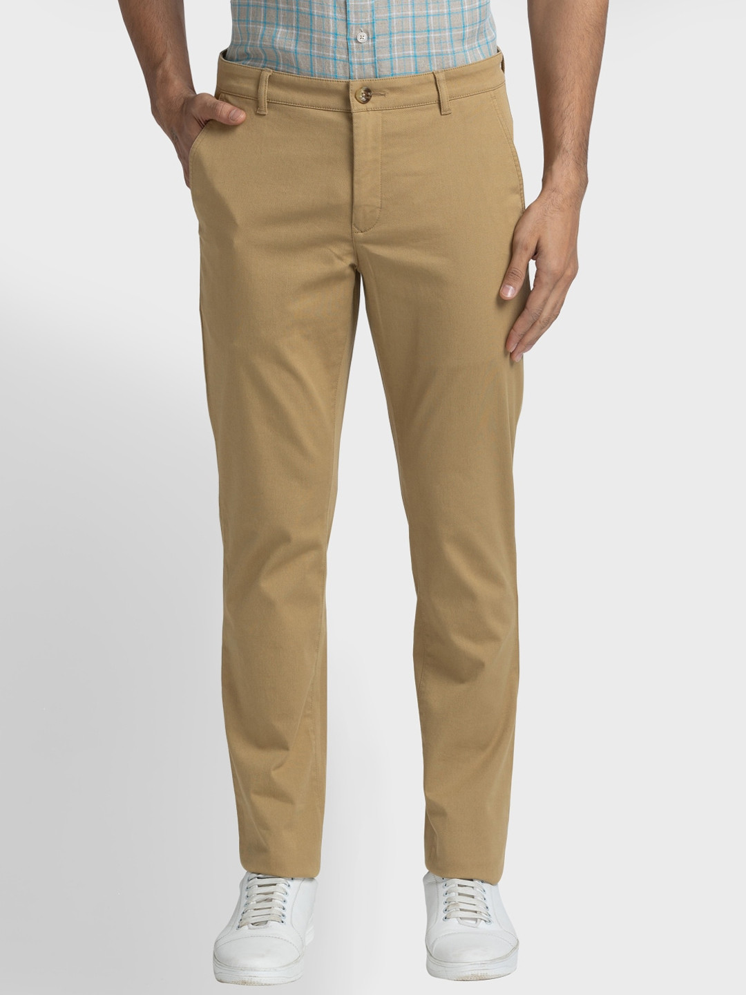 

ColorPlus Men Contemporary Fit Trousers, Khaki