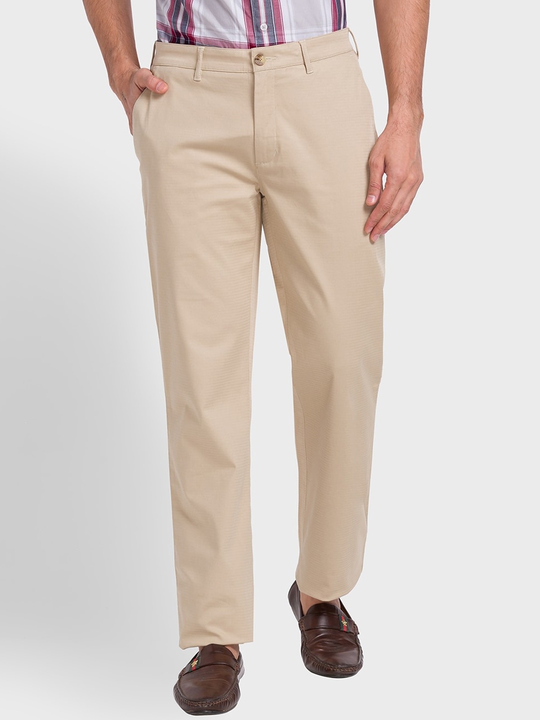

ColorPlus Men Tailored Fit Trousers, Brown