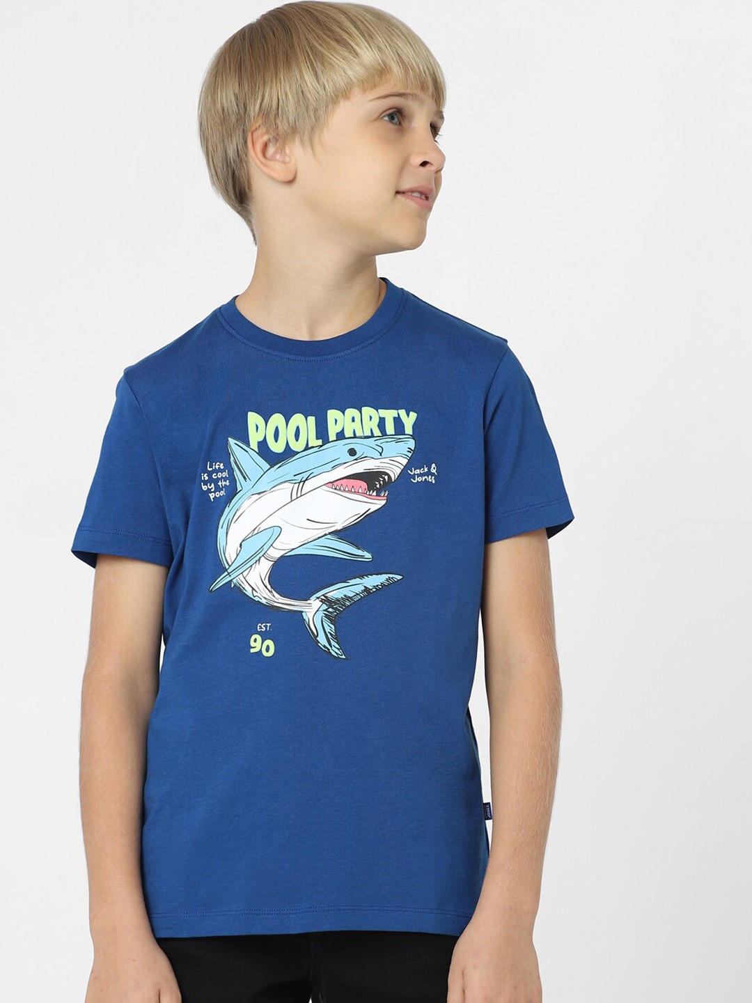 

Jack & Jones Junior Boys Graphic Printed Cotton T-shirt, Blue