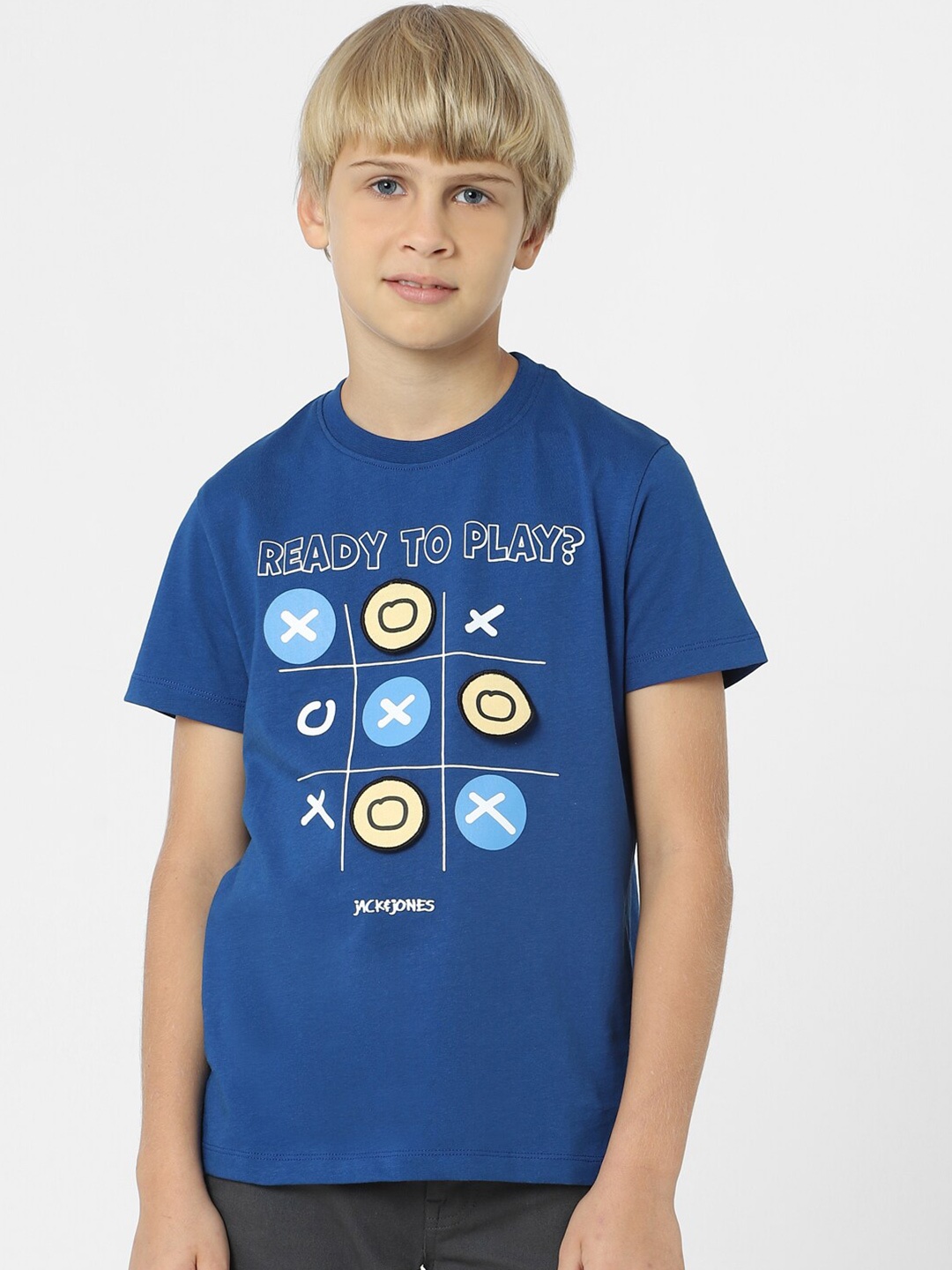 

Jack & Jones Junior Boys Graphic Printed Cotton T-shirt, Blue