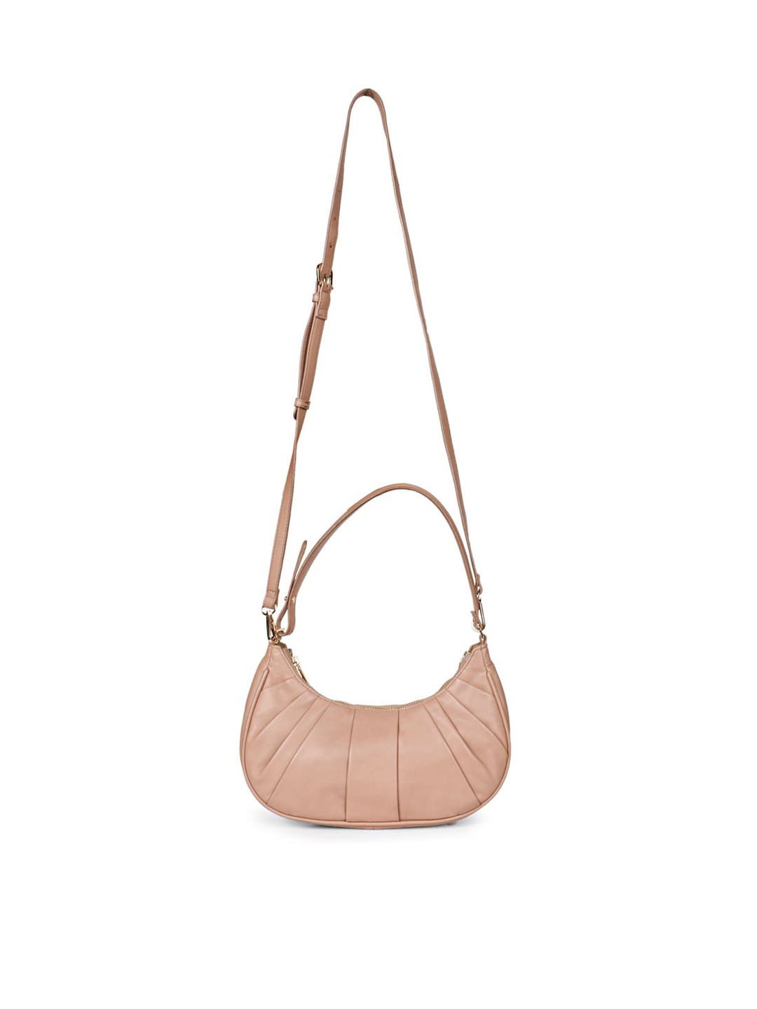 

Saint G Leather Structured Hobo Bag, Peach