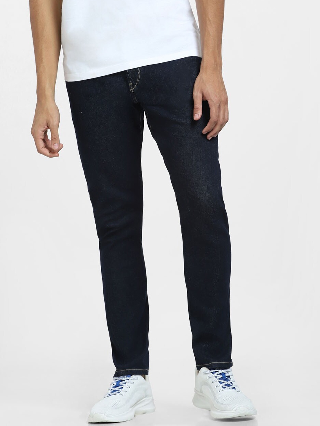 

Jack & Jones Men Regular Fit Low-Rise Cotton Jeans, Navy blue