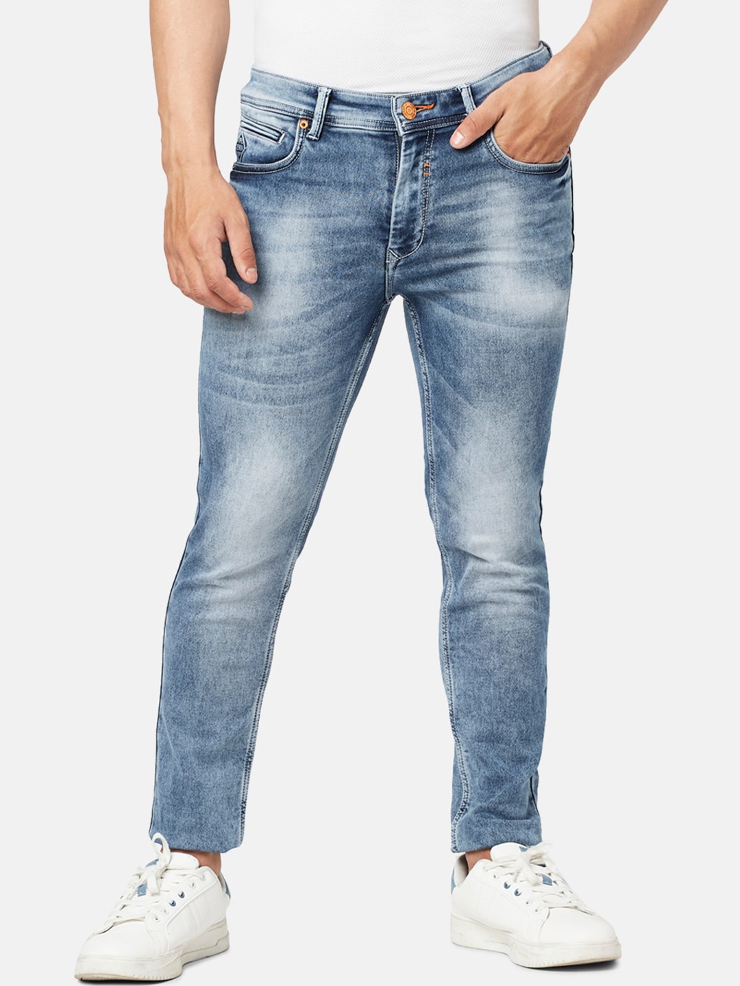 

People Slim Fit Heavy Fade Denim Jeans, Blue