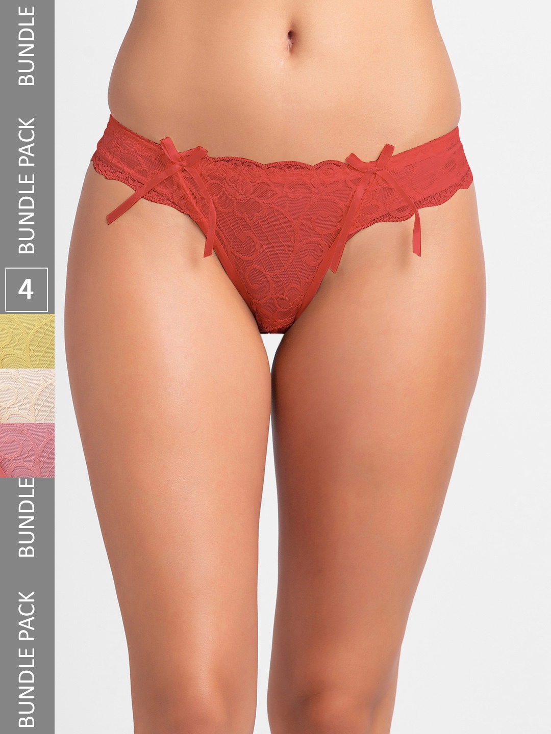 

NOIRA Women Pack Of 4 Assorted Tong Briefs