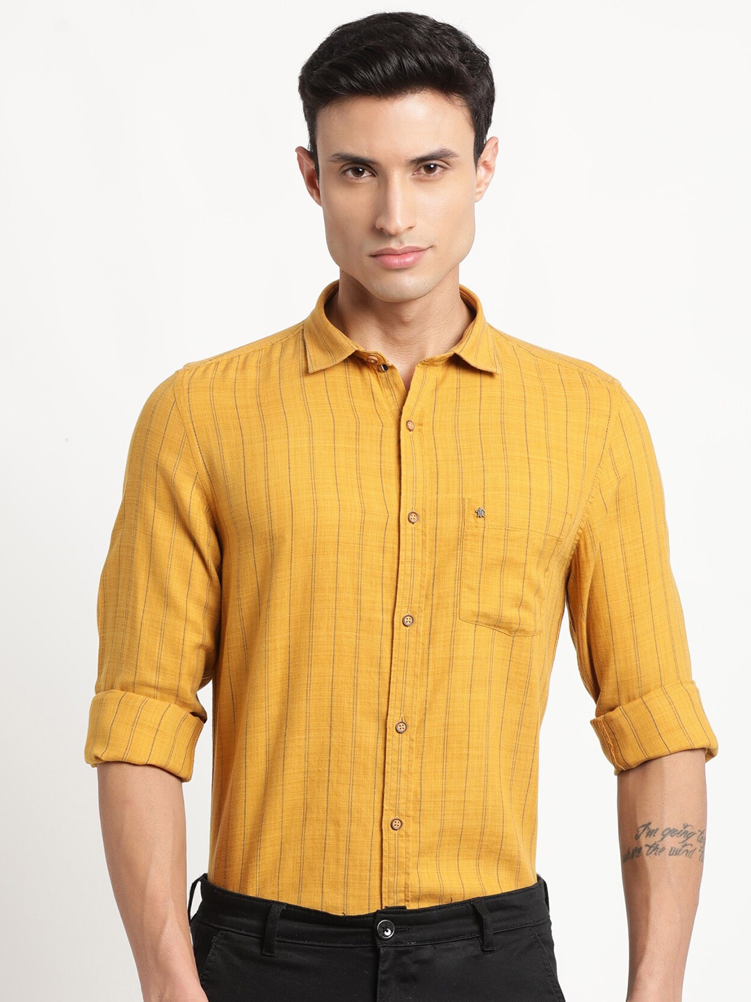 

Turtle Relaxed Slim Fit Grid Tattersall Checked Casual Shirt, Yellow