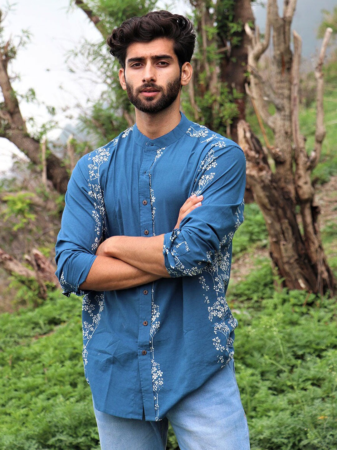 

Chidiyaa Standard Floral Printed Cotton Casual Shirt, Blue