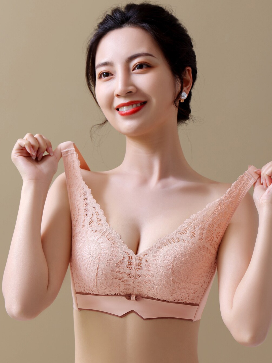 

JC Collection Self-Design Lace Lingerie Set LS-LJ-1459-Pink-34